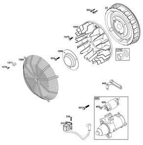 Flywheel, Ignition, And Starter Group Diagram and Parts List for 61G477-0005-J1 400000 - 699999 Briggs and Stratton Engine
